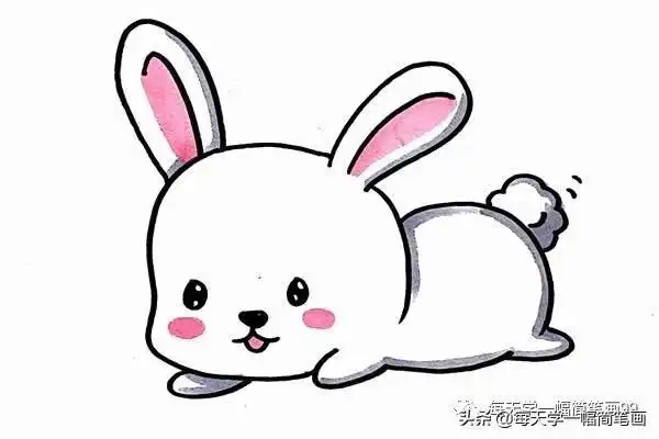 幼儿园小兔子简笔画彩色可爱