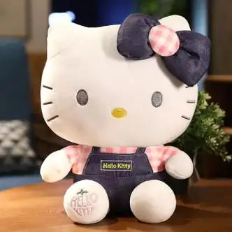 猫儿妹妹版hellokitty系列凯蒂猫毛绒玩具女生日礼物女孩kt猫可牛仔男