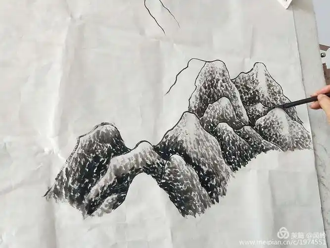 跟严老师学国画——山水画法(米点皴)