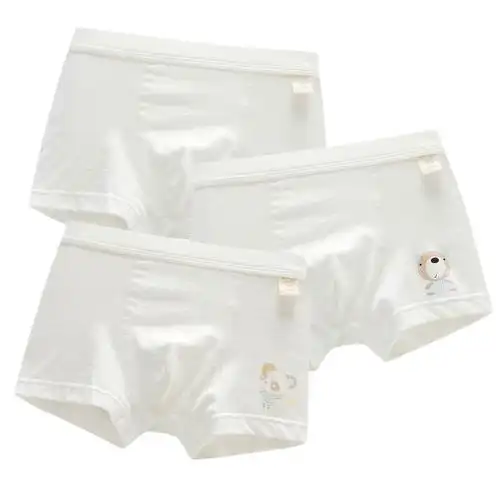 儿童内裤纯棉小男孩四角宝宝35713岁中大纯白色全棉内裤