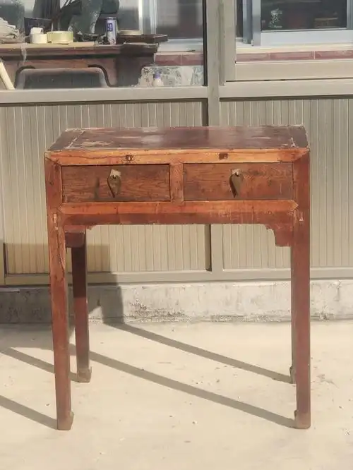 民国时期的榆木两抽书桌一个全品如图