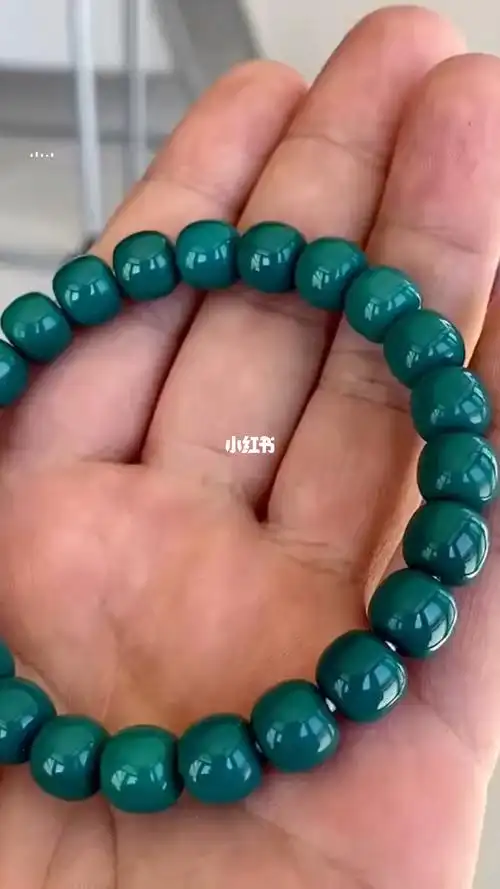 老油绿全玉化松石手串