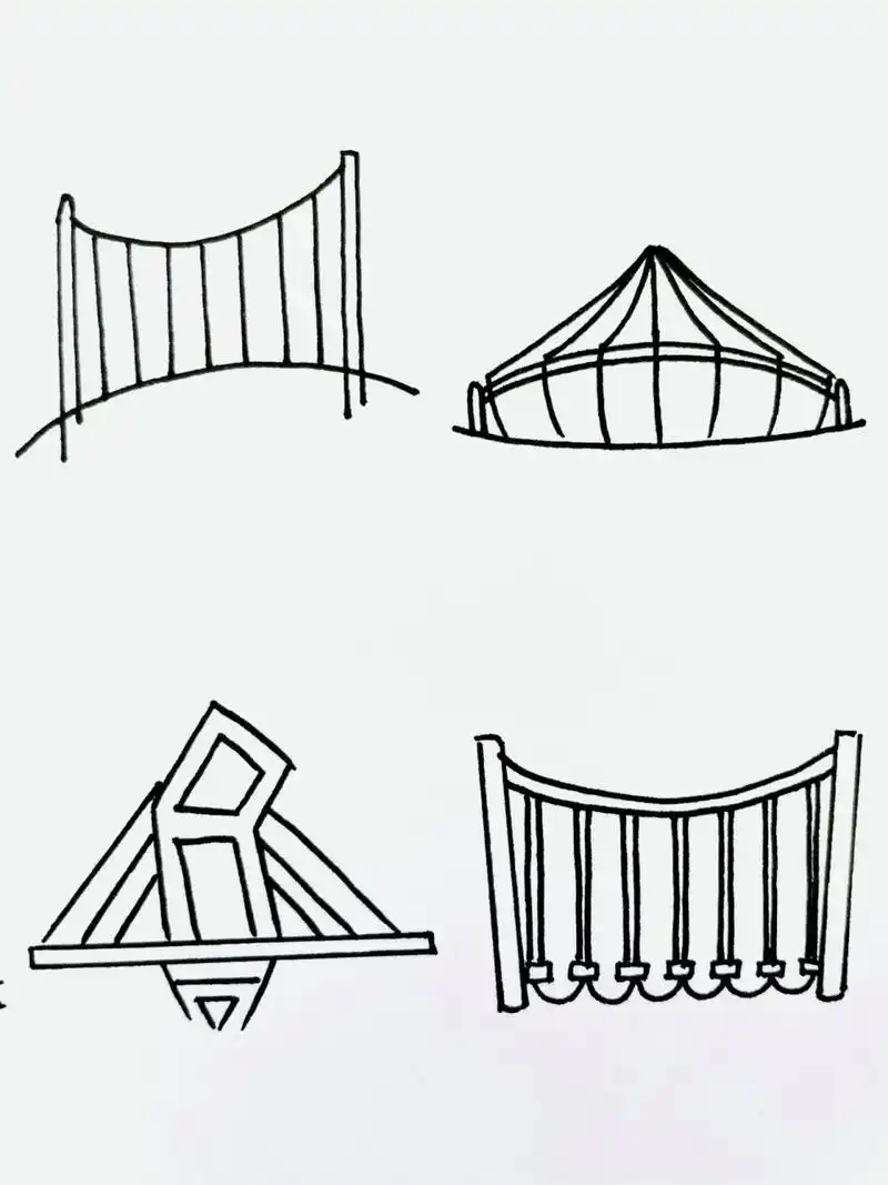 【简笔画】吊桥 分享一组建筑类简笔画—桥 大家还喜欢什么是我没有画