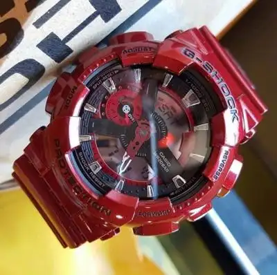 卡西欧男女gshock红色运动手表ga110lpaga110crga110ac4a
