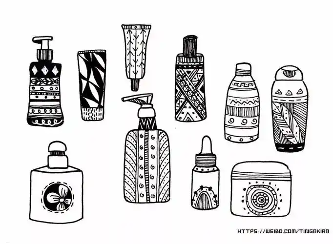 简笔画画一组黑白日用品