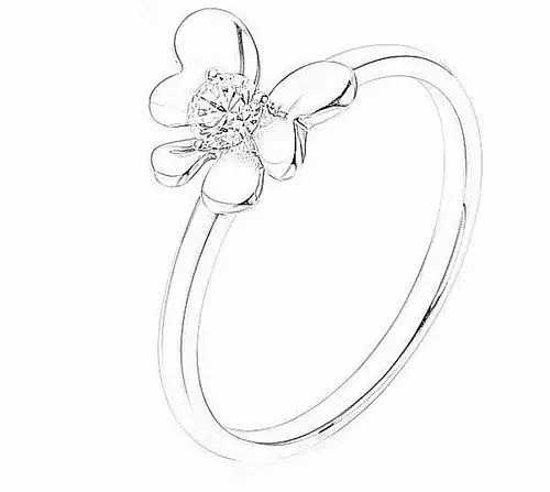 款蝴蝶女戒指 婚戒 高仿真钻戒 sona钻戒 厂家直销一件代发