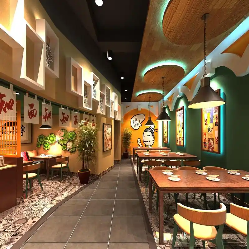 餐饮店铺中式风格装修效果图