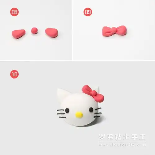 可爱的hellokittykt猫超轻粘土制作教程图解