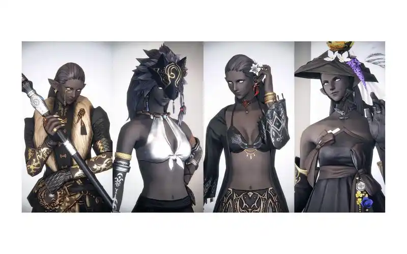 【ff14/女精/幻化】针对最深中性色黑皮女精的穿搭分享(含奶妈/法系