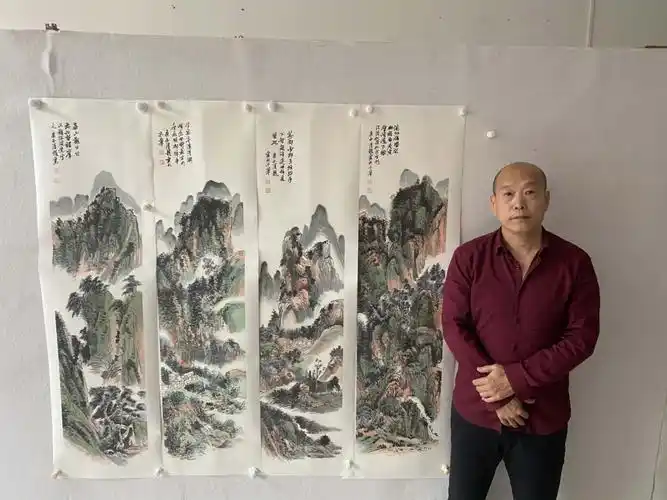 南黄北齐山水花鸟八条屏