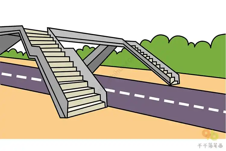 人行天桥简笔画