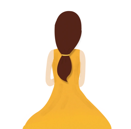 纤美后背女孩元素