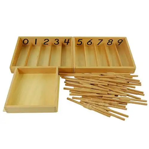 蒙氏数学教具全套纺锤棒箱国际专业家庭蒙台梭利其它早教玩具类