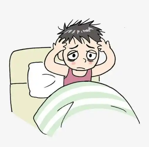 卡通睡眠不足的人高清素材人物漫画卡通人物失眠床枕头元素免抠png