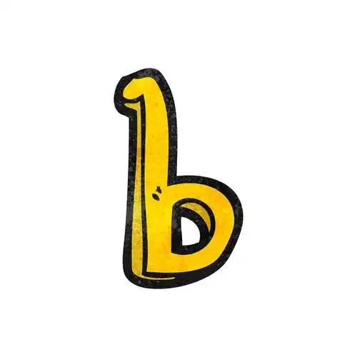 字母 b,矢量, 卡通白色背景上的字母 b
