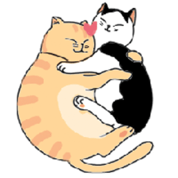 比心猫咪拥抱搞笑可爱gif动图_动态图_表情包下载_soogif