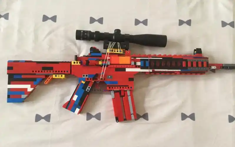 乐高枪m416 (可发射)8倍镜介绍与打击测试