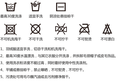 羽绒服洗涤图标