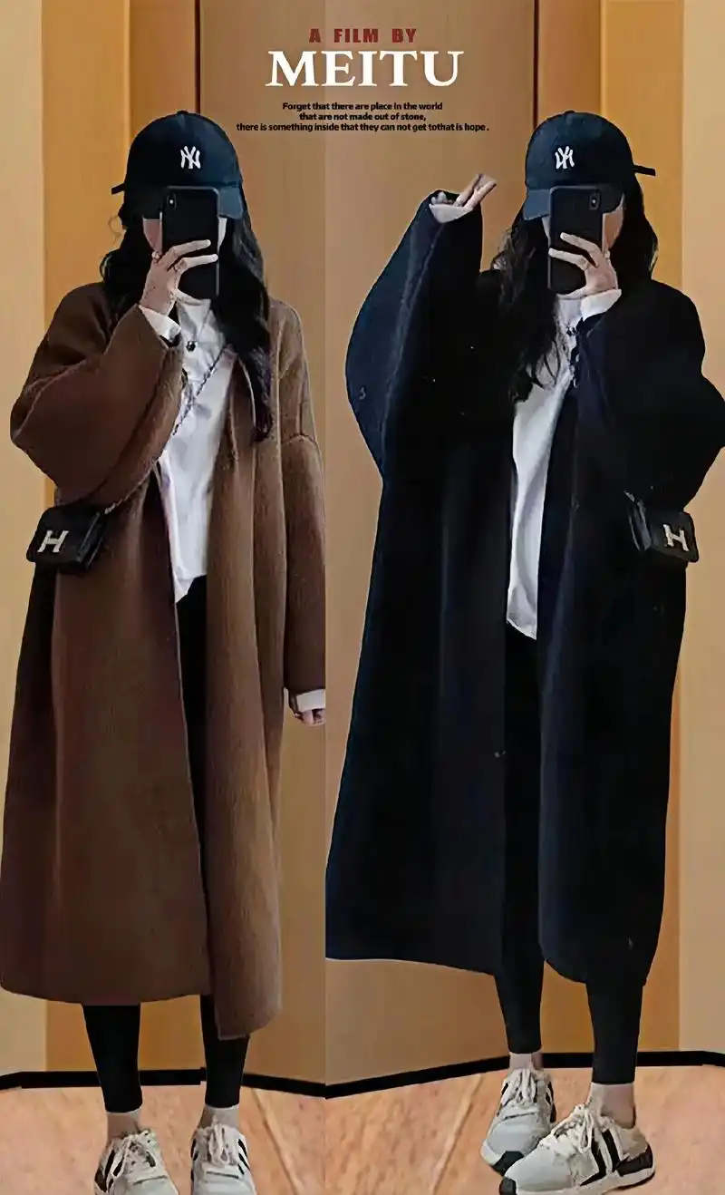 法式慵懒过膝长款针织开衫外套,软软的针织衫以 - 抖音