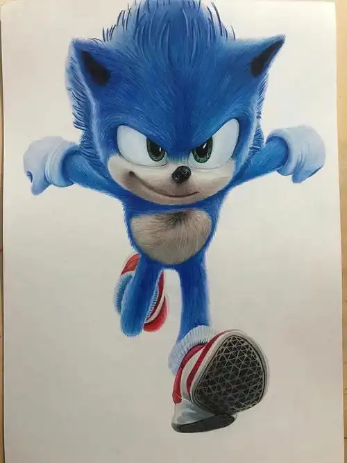 彩铅手绘索尼克接定制