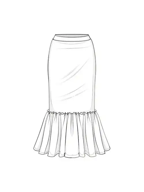 服装款式图  #款式图  #服装设计素材之平面款式图  #裙子款式