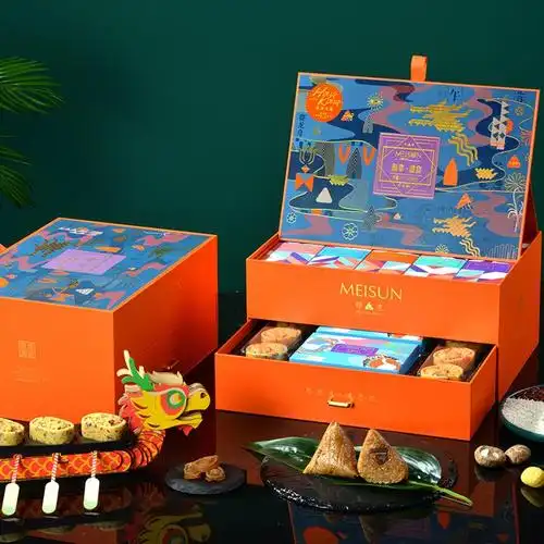 美诚粽子礼盒装端午节送礼豆沙蜜枣鲜肉粽配西式糕点大礼包组合商务