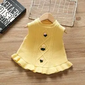 童装2021新款女宝宝背心裙毛衣针织马甲儿童毛线背心婴幼儿针织衫