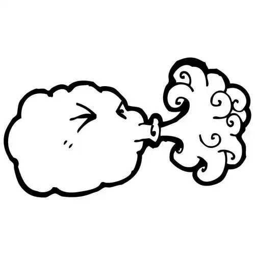 云吹的风卡通,矢量,云在白色背景上吹的风卡通