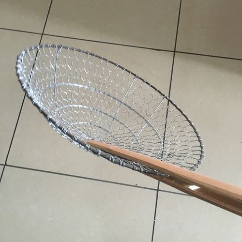 漏勺手工竹柄不锈钢笊篱赵里捞面勺铁丝捞面勺油炸漏勺