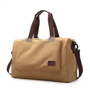 凡凡麦旅大容量帆布旅行包男手提行李包短途出差包单肩斜挎包包可套