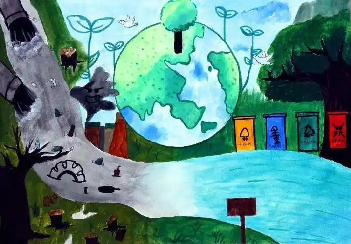 绘环保丨全市中小学生环保绘画大赛作品赏析(64)_荥阳市_辅导_保护