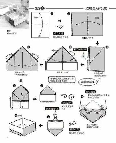 垃圾盒简单折纸图片