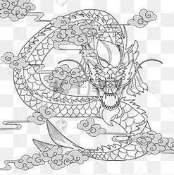 青龙再现的简笔画