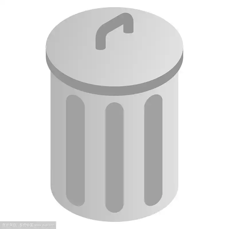 灰色垃圾桶图标等距3d风格