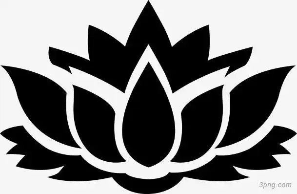 手绘黑色莲花png素材透明免抠图片其他元素