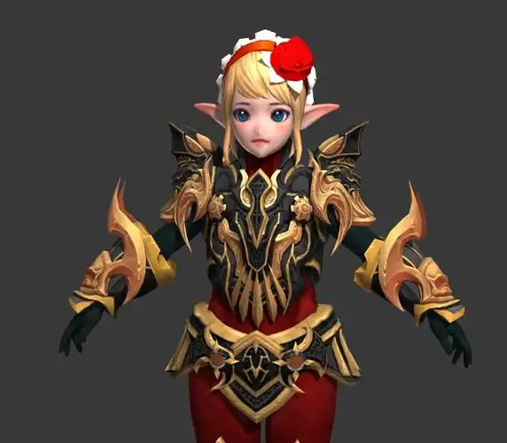 精灵女孩金面修罗装