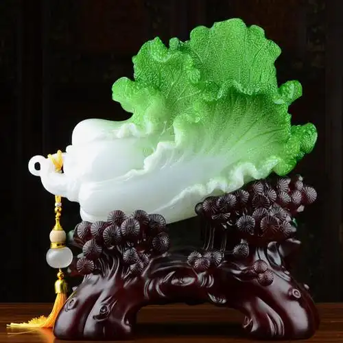 百财聚来白菜工艺品摆件家居客厅多宝阁收银台公司送店铺开业礼品