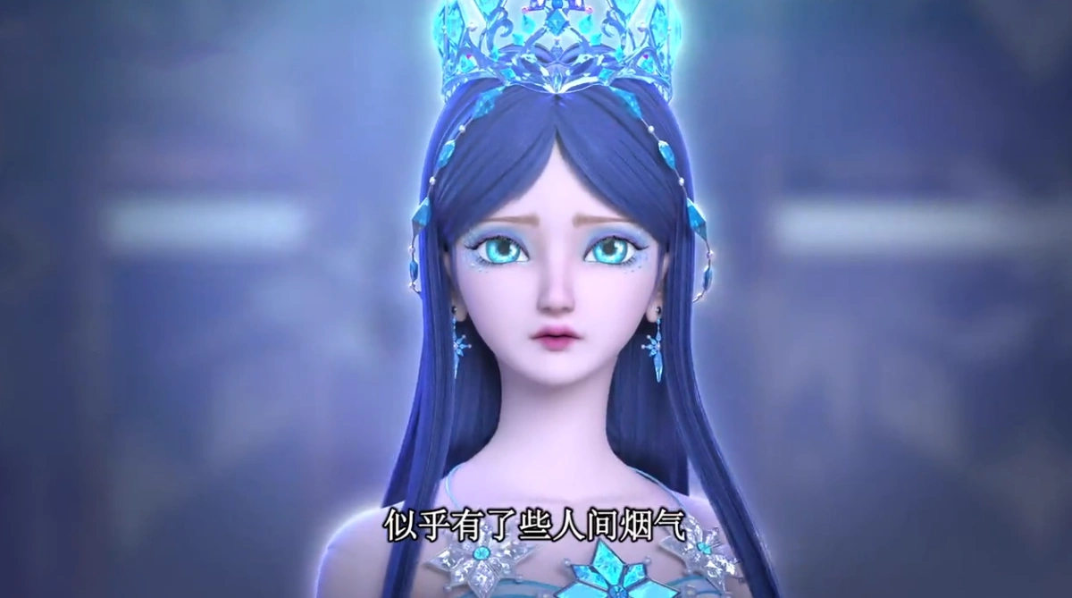 叶罗丽:冰公主头发的变化过程毫无违和感,黑白蓝都很适合她_冰莲花
