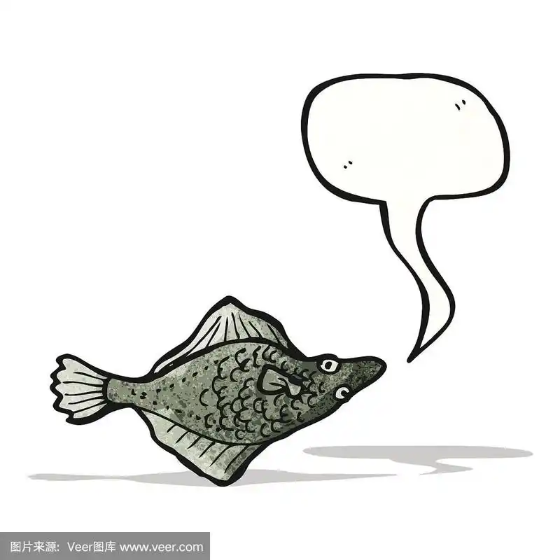 比目鱼,卡通,可爱的,矢量,图像