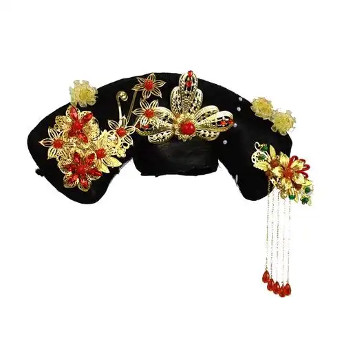 旗头古装清朝满族宫廷妃子格格如懿头饰表演日常整顶假发