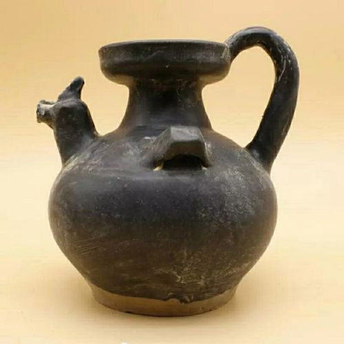 唐代越窑黑釉鸡头壶 古董老货古玩旧货 仿博物馆文物古瓷器收藏品