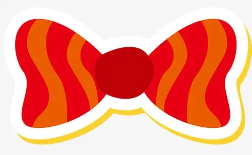 红色立体矢量印花蝴蝶领结