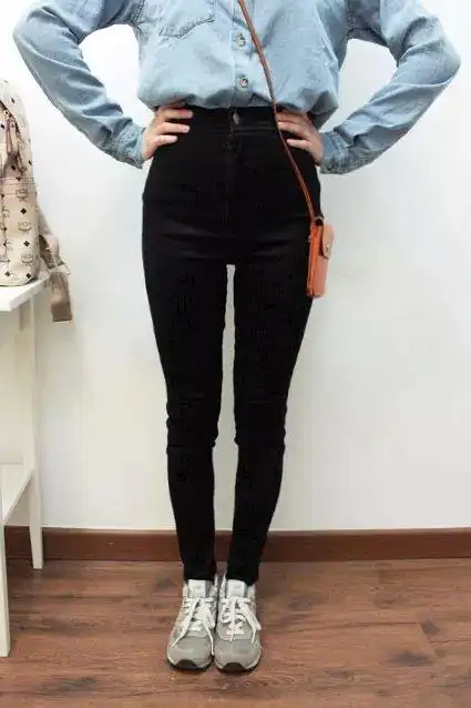 弹力纯黑牛仔裤修身显瘦小脚裤铅笔裤女长 裤_服饰鞋包/女装/流行女装