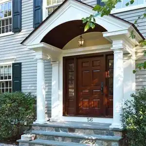 别墅大门欧式原木图片