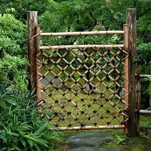 户外竹子菜园装修小院田园竹排日式庭院花园设计栅栏屏风竹篱笆门