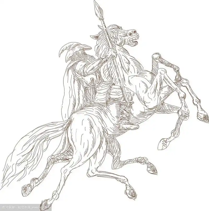 骑着八腿马的挪威神奥丁