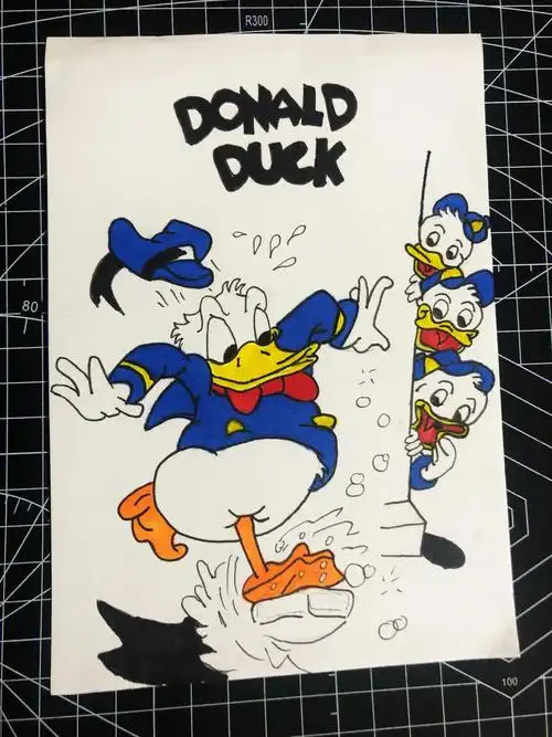 唐老鸭卡通简笔画附线稿