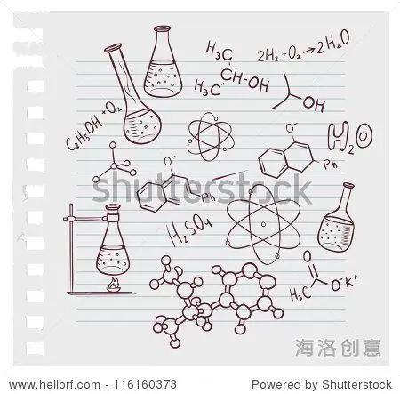 vector illustration of hand draw chemistry on background
