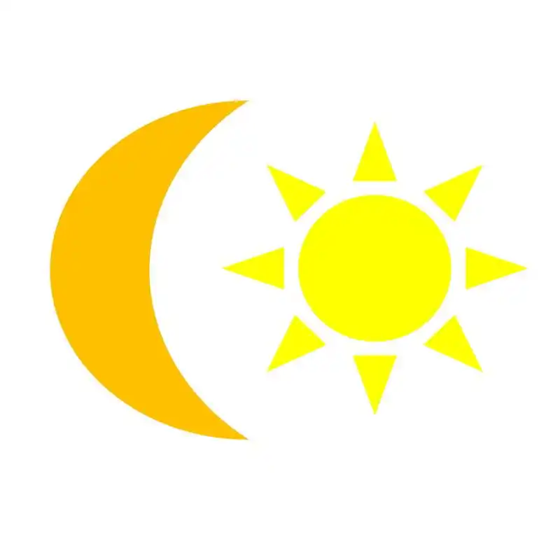 太阳和月亮,太阳黄色和橙色的月亮