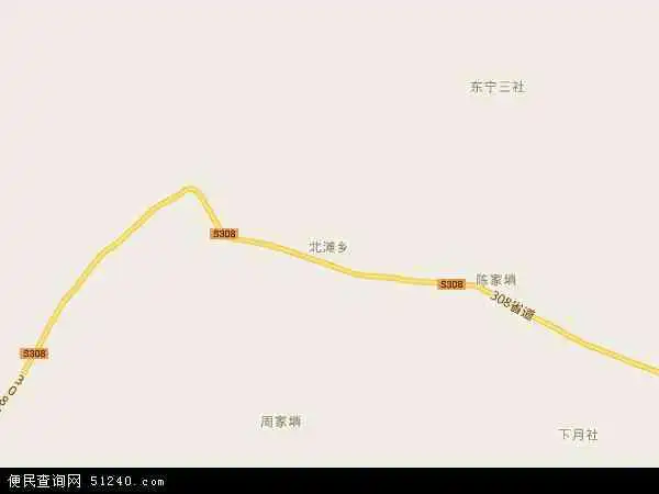 中国甘肃省白银市靖远县北滩乡地图(卫星地图)
